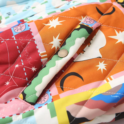 Women's Patchwork Vintage Bomber Jacket – Fashionable Casual Jacket in Retro Style