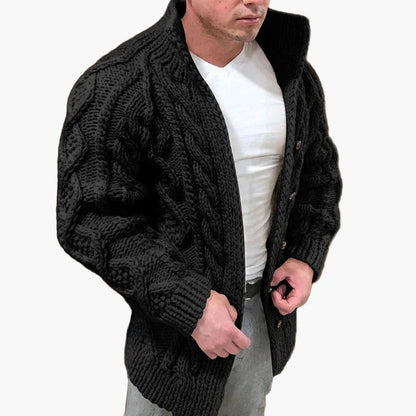 Herren Strickjacke mit Zopfmuster – Modischer Freizeit-Cardigan für Herbst und Winter