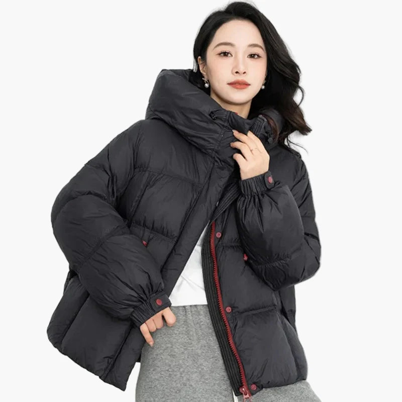 Damen Winter Steppjacke Oversize Stil mit Kapuze – Modische Freizeitjacke für kalte Tage