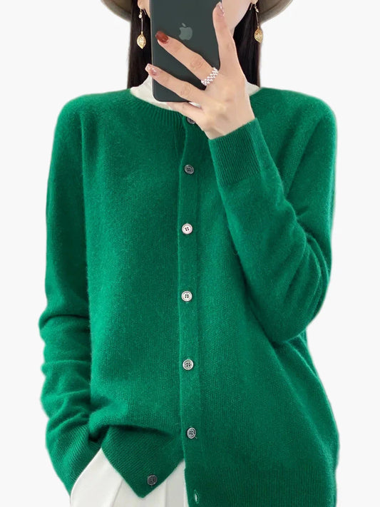 Women's knitted cardigan – Classic cardigan in elegant style for everyday and office use