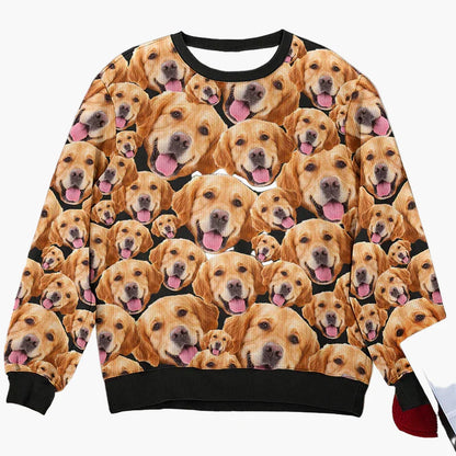 Unisex Ugly Christmas Sweater mit Foto-Print – Lustiger Weihnachts-Pullover für Familie & Freunde