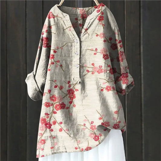 Carol – Langärmlige Bluse mit Blumenmuster