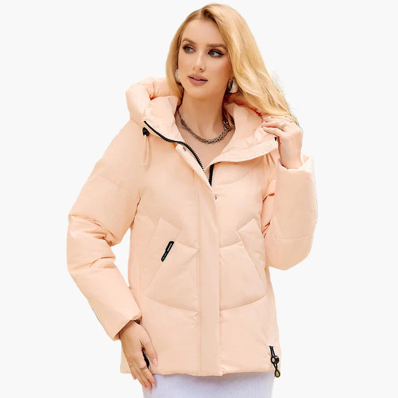 Women's winter quilted jacket with hood – fashionable outdoor jacket for everyday and leisure
