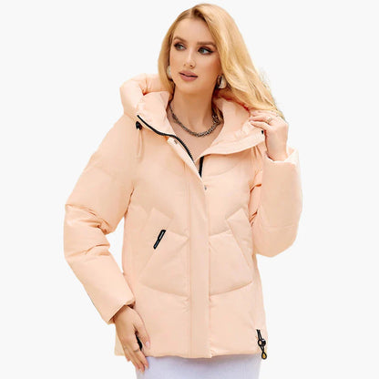 Women's winter quilted jacket with hood – fashionable outdoor jacket for everyday and leisure