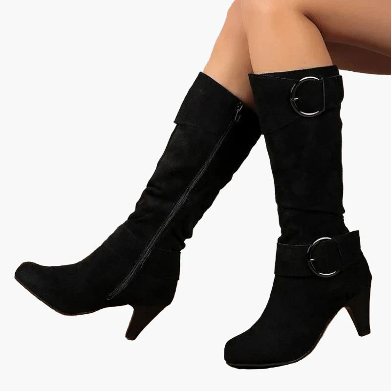 Damen Stiefeletten mit Absatz und Schnalle – Modische Herbst-Winter Boots für Alltag & Ausgehen