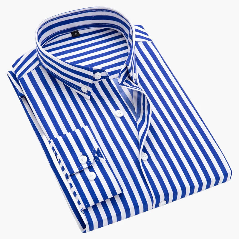 Men's Business Casual Shirt with Stripe Pattern – Elegant and Versatile Style