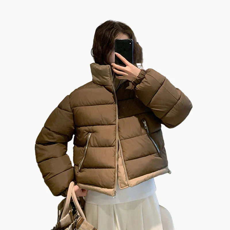 Women's Oversized Quilted Jacket Casual Streetwear Transitional Jacket