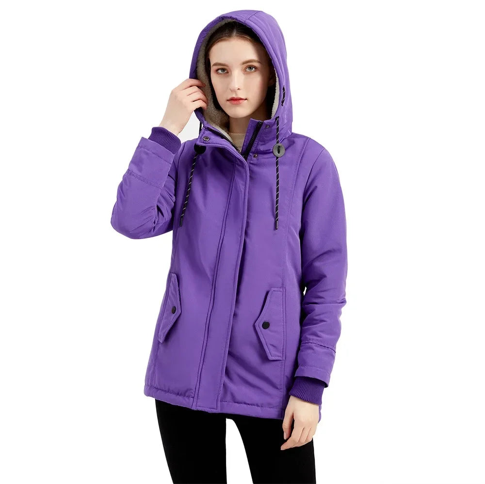 Women's winter jacket with hood – fashionable warm casual jacket for autumn and winter