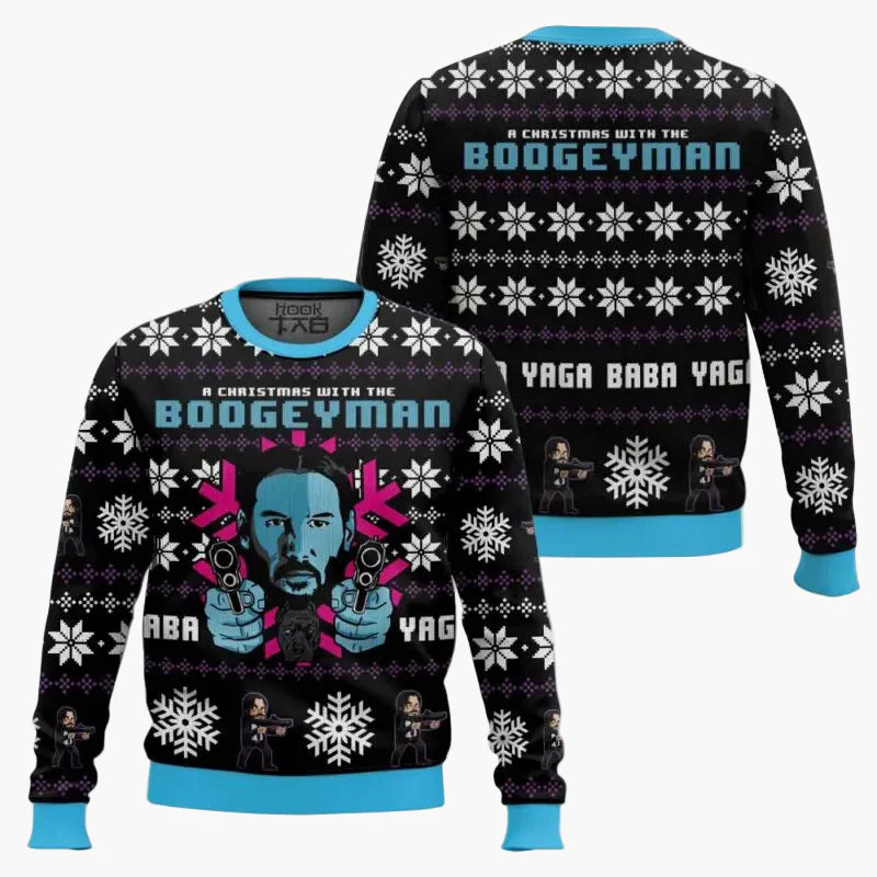 Herren Weihnachtspullover Lustig John Wick Ugly Christmas Sweater – It's Beginning to Look a Lot Like Wick-Mas