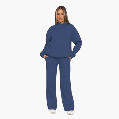 Women's loungewear set hoodie and wide pants – comfortable casual outfit