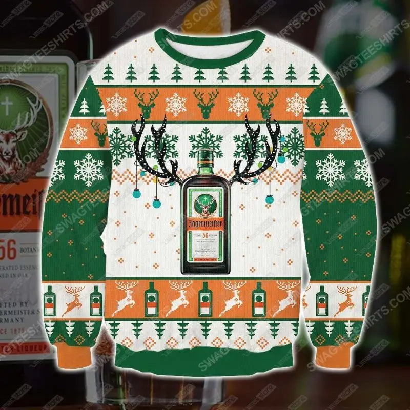 Herren Jägermeister Ugly Christmas Sweater – Party Pullover für Weihnachten und Winter