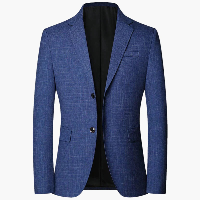 Men's Business Blazer with Check Pattern – Elegant Blazer for Office & Festive Occasions
