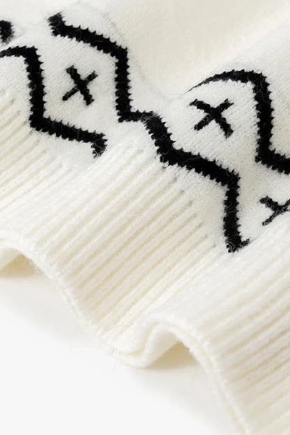 Women's winter sweater with snowflake pattern – Scandinavian knit sweater for cold days