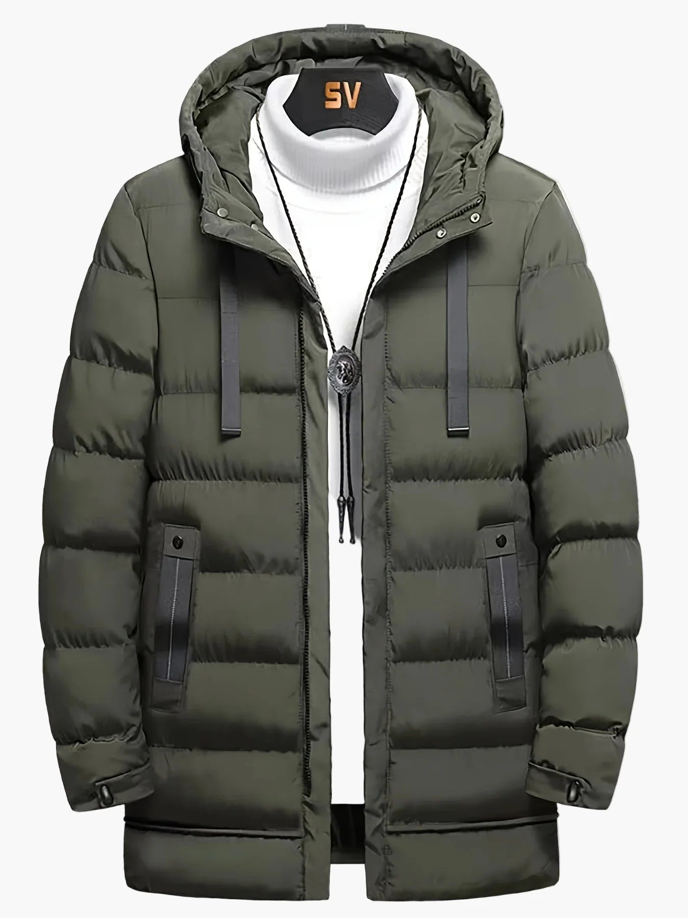 Men's Winter Quilted Coat Long – Casual Parka for Everyday & Outdoor