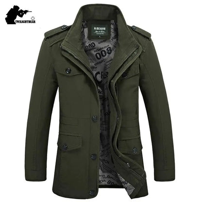 Herren Militärstil Freizeitjacke – Outdoor Übergangsjacke mit vielen Taschen