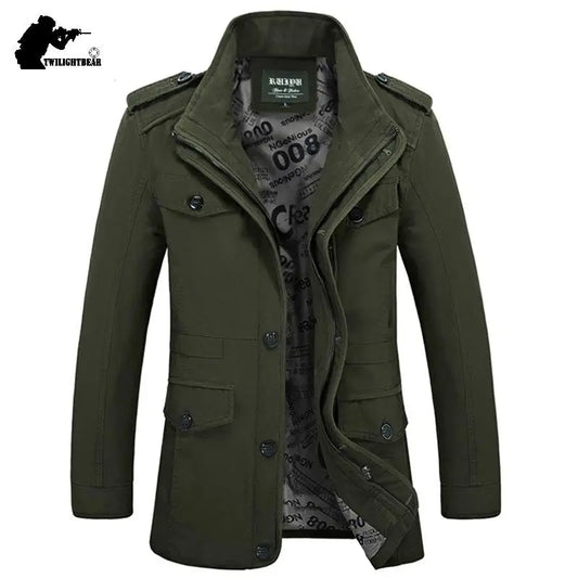 Herren Militärstil Freizeitjacke – Outdoor Übergangsjacke mit vielen Taschen