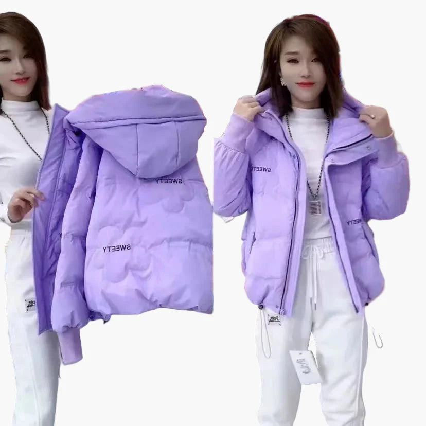 Damen Winter Steppjacke mit Kapuze – Bequemer Alltagspuffer, modischer Freizeitstil