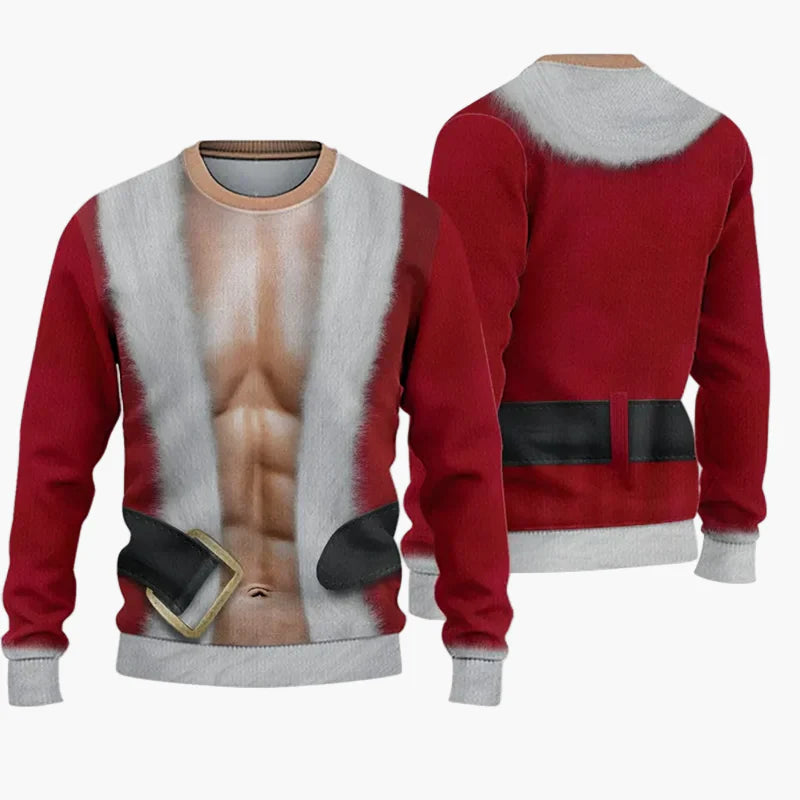 Herren Weihnachts-Pullover Lustig Christmas Bros Santa & Jesus Selfie Party Sweater