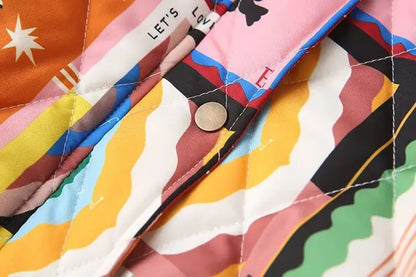 Women's Patchwork Vintage Bomber Jacket – Fashionable Casual Jacket in Retro Style