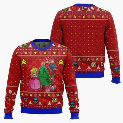 Herren Ugly Christmas Sweater – Retro Gamer Pixel Mario Pullover für Weihnachten & Gaming-Fans