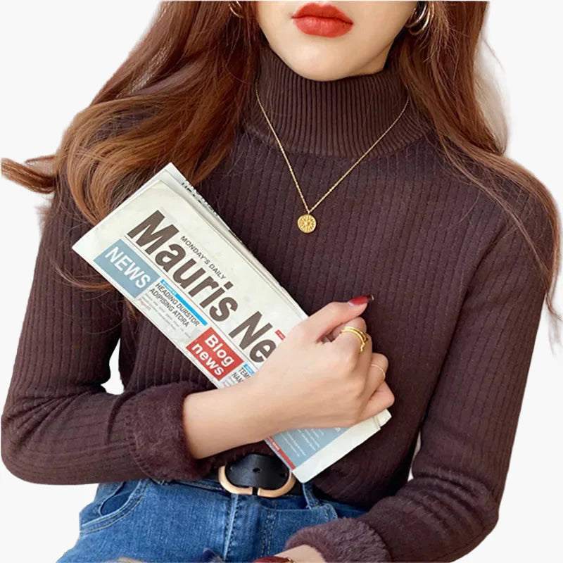 Women's Turtleneck Sweater Slim Fit – Fashionable Casual Look