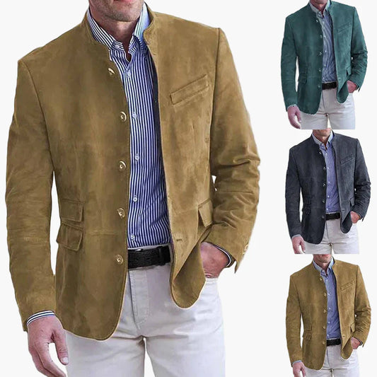 Herren Stehkragen Sakko – Moderner Blazer für Business & Freizeit