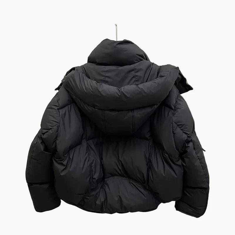 Women's quilted jacket with detachable hood – winter fashion, fashionable style, versatile for everyday and outdoor use