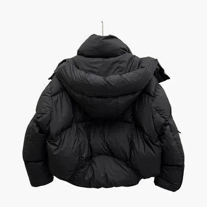 Women's quilted jacket with detachable hood – winter fashion, fashionable style, versatile for everyday and outdoor use