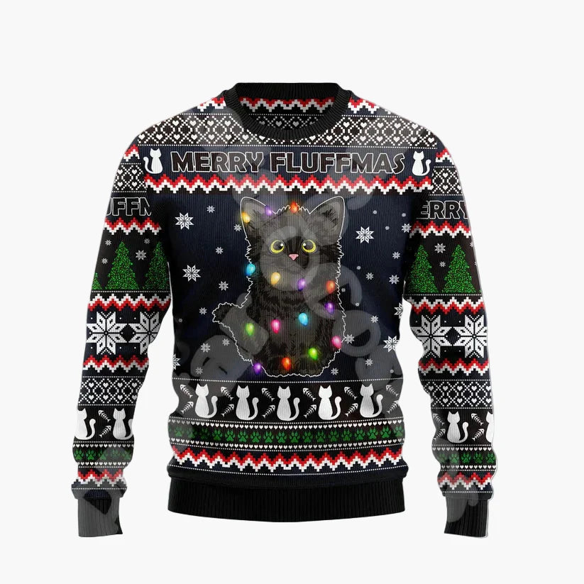 Herren Ugly Christmas Sweater mit lustigem Santa auf dem Schornstein – Perfekter Pullover für Weihnachten & Party