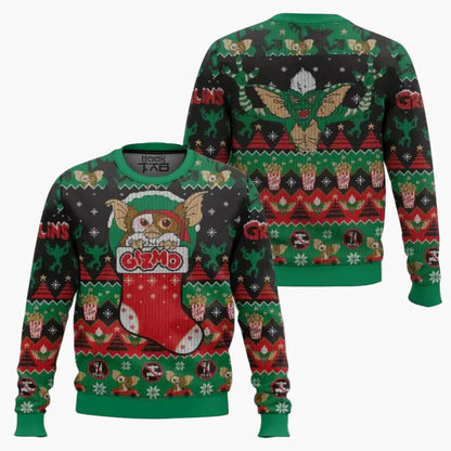Herren Gremlins Weihnachtspullover – Lustiger Ugly Christmas Sweater mit Gizmo-Motiv