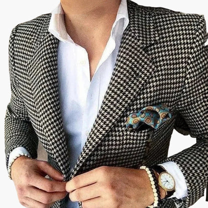 Men's Houndstooth Blazer – Elegant Business & Casual Jacket