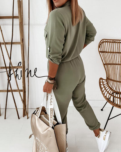 Women's Jumpsuit One-Piece Casual Wear with Pockets – Fashionable Overall for Everyday and Events
