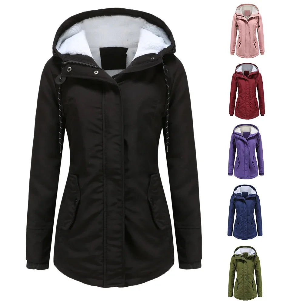 Women's winter jacket with hood – fashionable warm casual jacket for autumn and winter