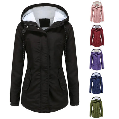 Women's winter jacket with hood – fashionable warm casual jacket for autumn and winter