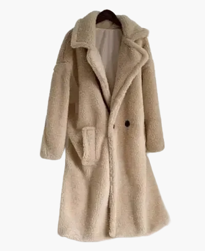 Damen Oversize Teddy Mantel – Modischer Winterstil für Alltag und Freizeit