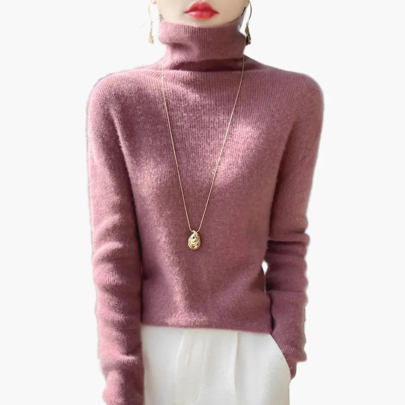 Women's Turtleneck Sweater Elegant, Fashionable Fine Knit Sweater for Office & Everyday Use