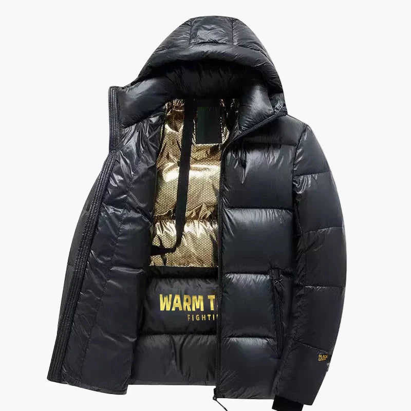 Men's winter quilted jacket with hood – urban streetwear for cold days