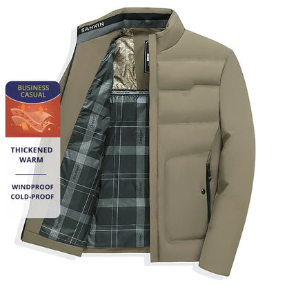 Herren Business Casual Winterjacke – Winddicht, Kältefest, Verdickt, Elegant