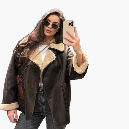 Women's Oversized Streetstyle Jacket for Autumn and Winter – Fashionable Transitional Jacket