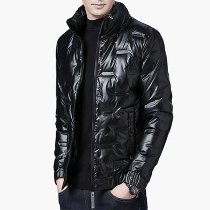 Men's Shiny Lightweight Bomber Jacket Modern Streetwear Style – Perfect for Everyday and Leisure