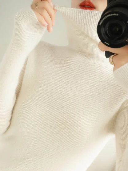 Women's Turtleneck Sweater Elegant, Fashionable Fine Knit Sweater for Office & Everyday Use