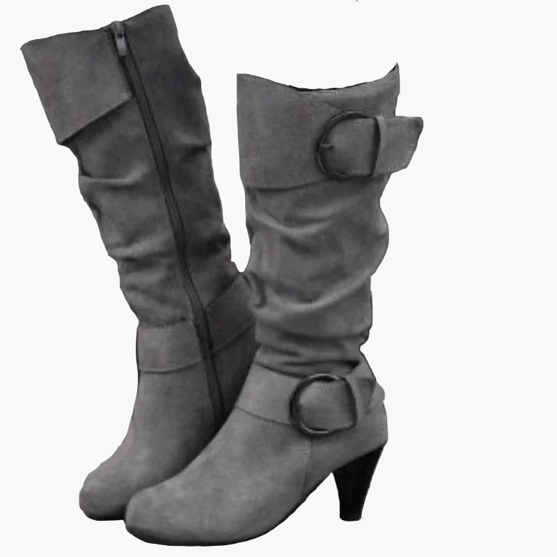 Damen Stiefeletten mit Absatz und Schnalle – Modische Herbst-Winter Boots für Alltag & Ausgehen