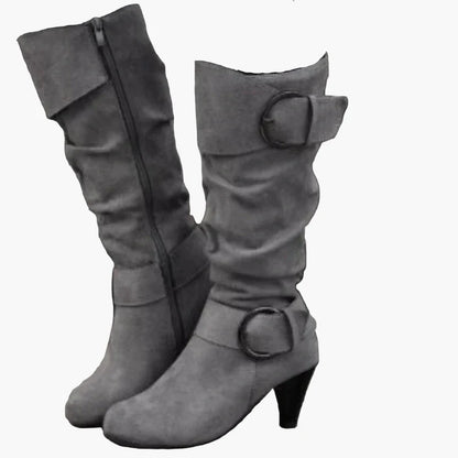 Damen Stiefeletten mit Absatz und Schnalle – Modische Herbst-Winter Boots für Alltag & Ausgehen