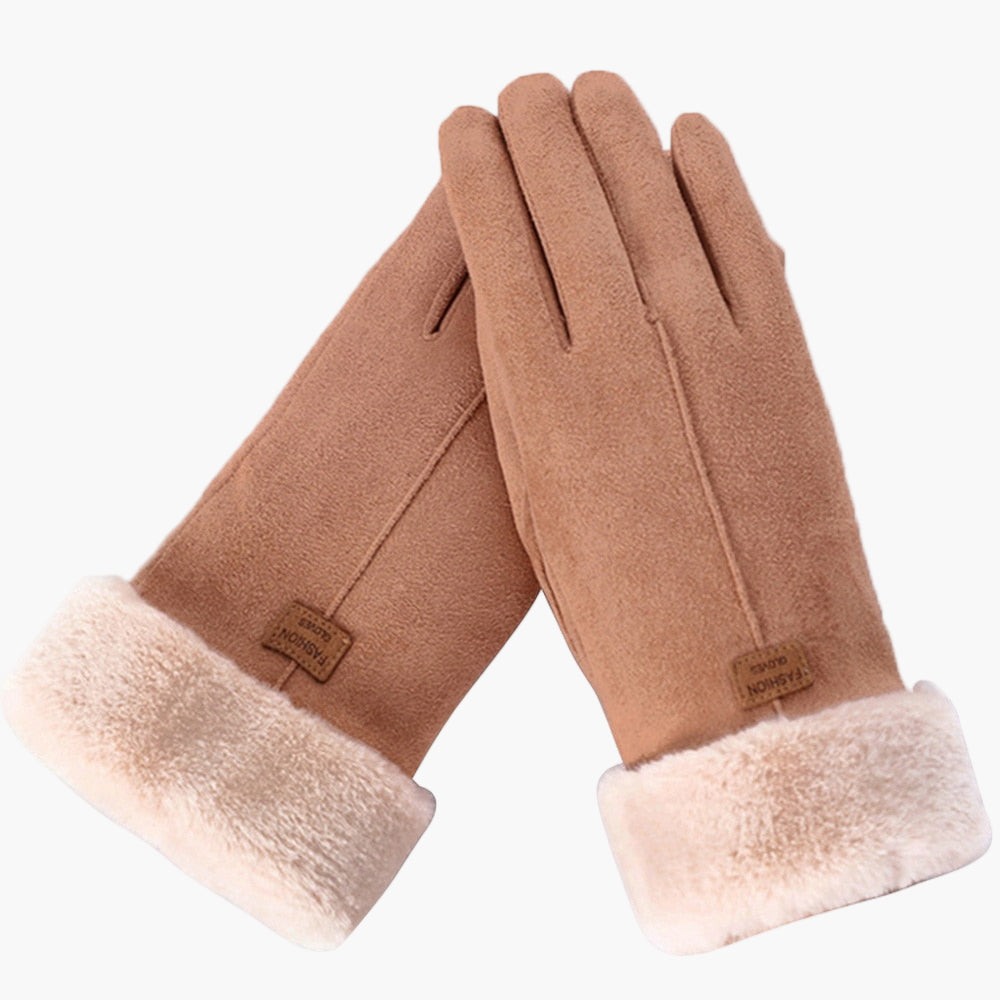 Damen Winterhandschuhe Furry – Stilvolle und warme Alltags-Handschuhe mit Touchscreen-Funktion