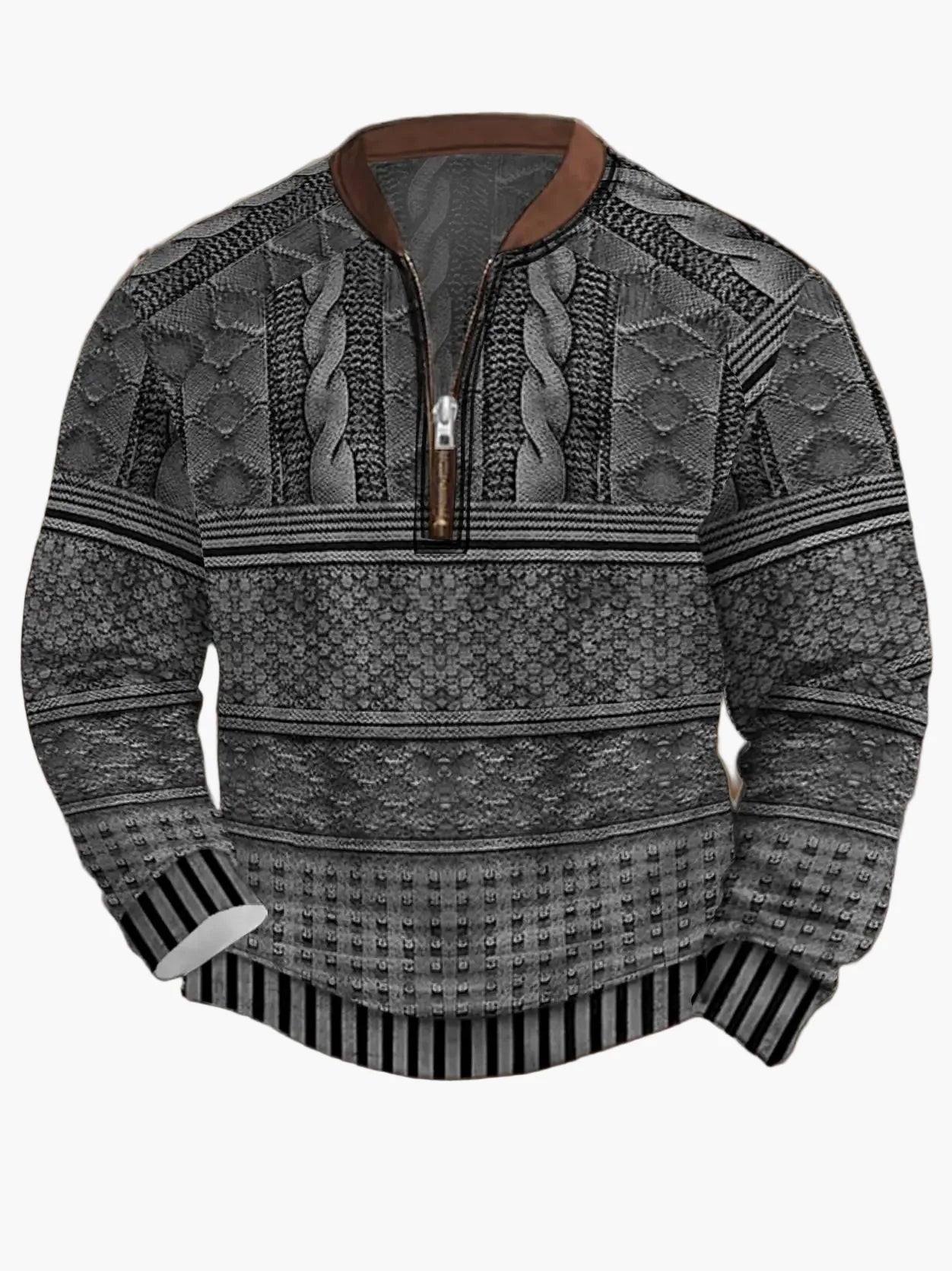Herren Strickpullover Halbzip Street Style Modern Freizeit