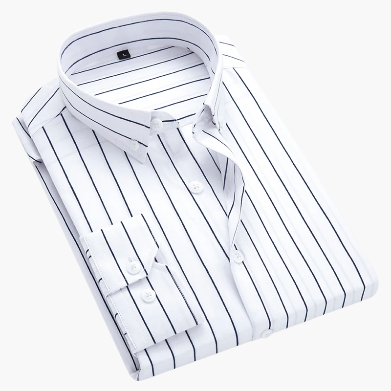 Men's Business Casual Shirt with Stripe Pattern – Elegant and Versatile Style