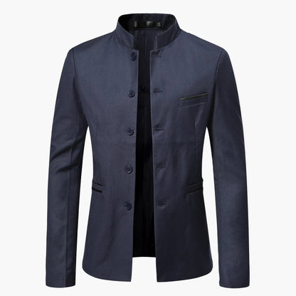Herren Stehkragen Sakko Modern Business Elegant Freizeit Blazer
