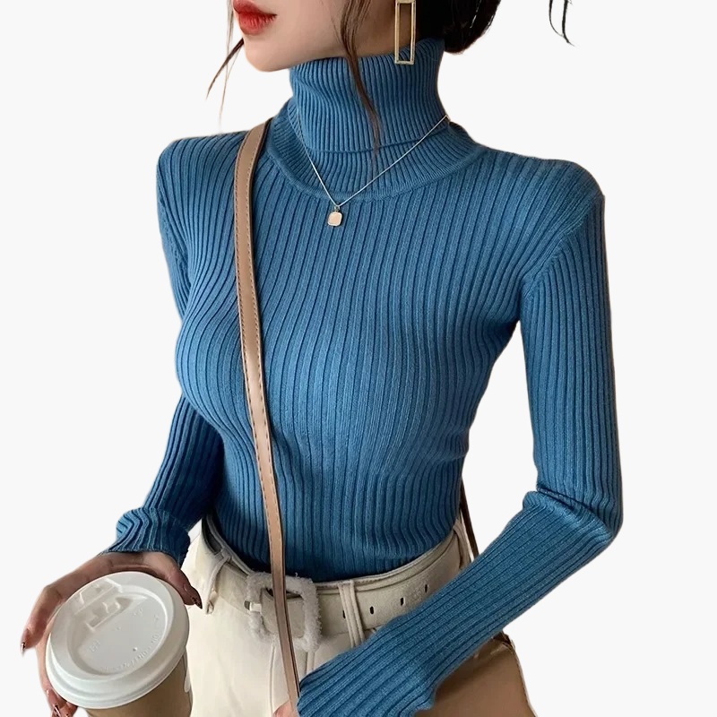 Women's Turtleneck Sweater Long Sleeve Basic Style – Ideal for Everyday and Office