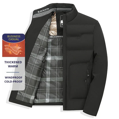 Herren Business Casual Winterjacke – Winddicht, Kältefest, Verdickt, Elegant