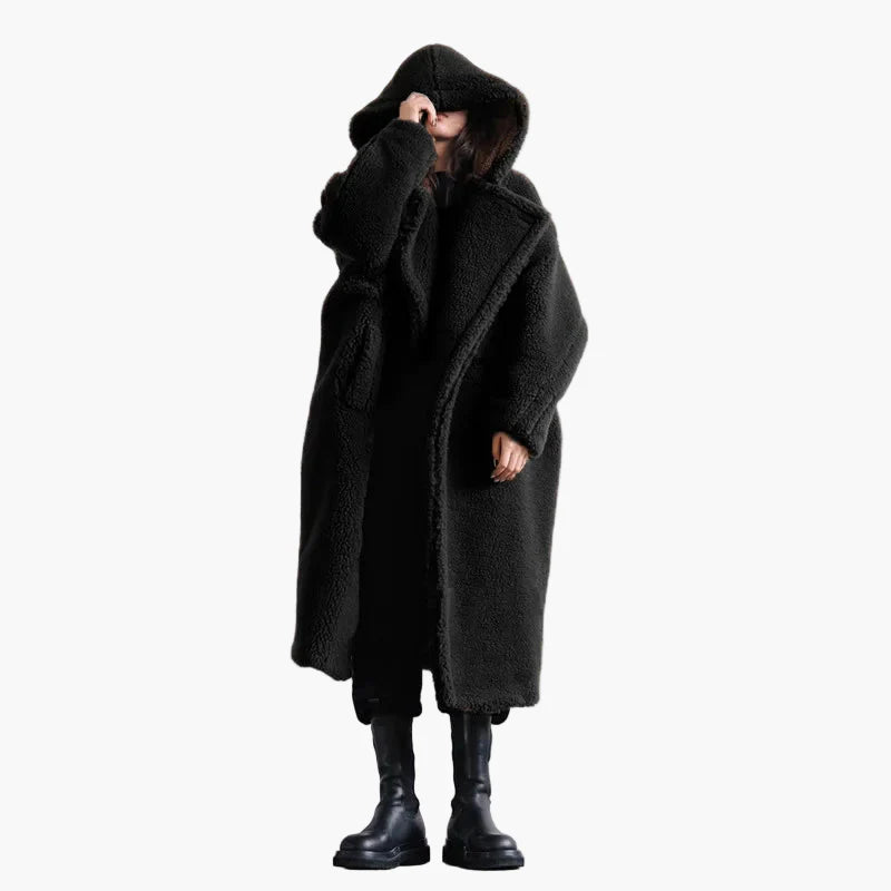Women's Oversize Teddy Coat with Hood – Urban Winter Style, Casual Outdoor Jacket